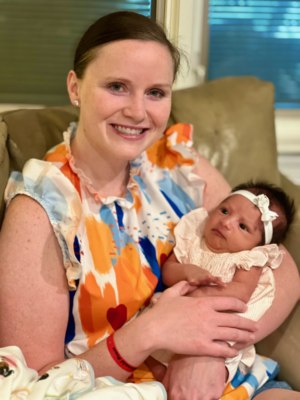 Brittney holding baby Natalie